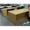 Image 1 : Blonde Double Ped Desk And Credenza