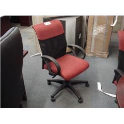 Burgundy Mesh Gaslift Chair