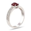Image 2 : 1.10 ctw UNHEATED Ruby and 0.24 ctw Diamond 14K White Gold Ring (GIA CERTIFIED)