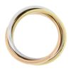 Image 6 : Tri Color Gold & Platinum Interlocking Polished Rolling Trinity Three Band Ring