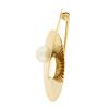 Image 5 : Retro Vintage Krementz 14k Gold Grooved Interlocking Round Disc Pearl Pin Brooch