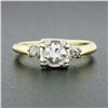 Image 2 : Vintage 14k Two Tone Gold 0.68 ctw Old European Diamond Solitaire Engagement Rin