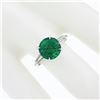 Image 3 : Vintage Platinum 3.04 ctw GIA Round Brilliant Green Emerald Baguette Diamond Rin