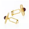 Image 5 : Vintage Men's 14K Yellow Gold Star Ruby Florentine Finish Large Oval Cufflinks