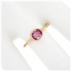 Image 3 : NEW 14k Rose Gold 1.29 ctw GIA Oval Orangy Pink Sapphire Bezel Solitaire Ring
