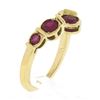 Image 7 : 14k Yellow Gold Lab Created Pink Sapphire Ruby Chevron Stackable Band Ring