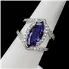Image 2 : 4.03 ctw Tanzanite and 0.87 ctw Diamond 18K White Gold Ring