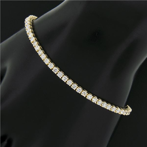 NEW Classic 14k Gold VS F 3.23 ctw Round Brilliant Diamond Line Tennis Bracelet