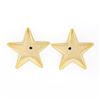 Image 3 : Estate 18k Yellow Gold Puffed & Polished Dual Star Drop Dangle Enhancer Earrings