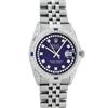 Image 2 : Rolex Mens Stainless Steel Blue String Diamond Lugs And Sapphire Datejust Wristw
