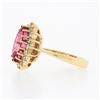Image 6 : 14k Gold 4.30 ctw Oval Pink Tourmaline w/ Brilliant Diamond Halo Engagement Ring