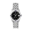 Image 2 : Rolex Midsize 31MM Quickset Stainless Steel Black Index Dial 18K Diamond And Sap
