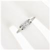Image 3 : Antique Art Deco Platinum 0.32 ctw Cushiony Round Diamond Solitaire Petite Ring