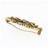 Image 6 : S. Bros Antique Victorian 15K Yellow Gold 3 Clover w/ Seed Pearl Bar Brooch Pin