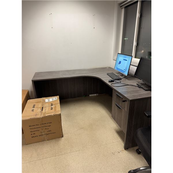 Desk, 71 inches runoff is 35 1/2 inches