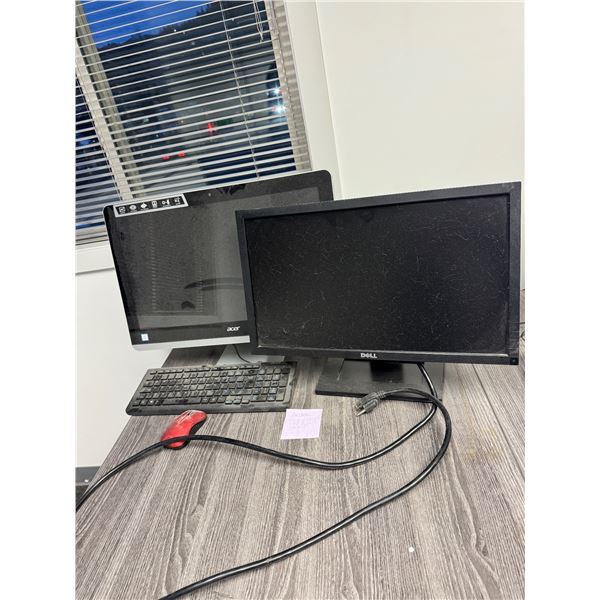 Acer computer and dell monitor as is