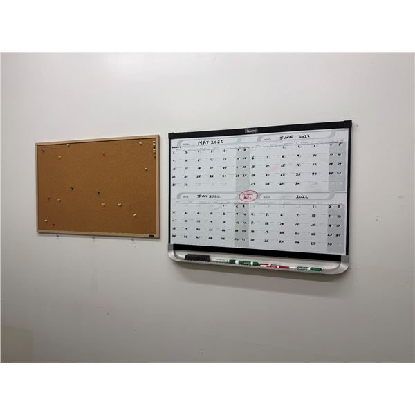 White board and cork board