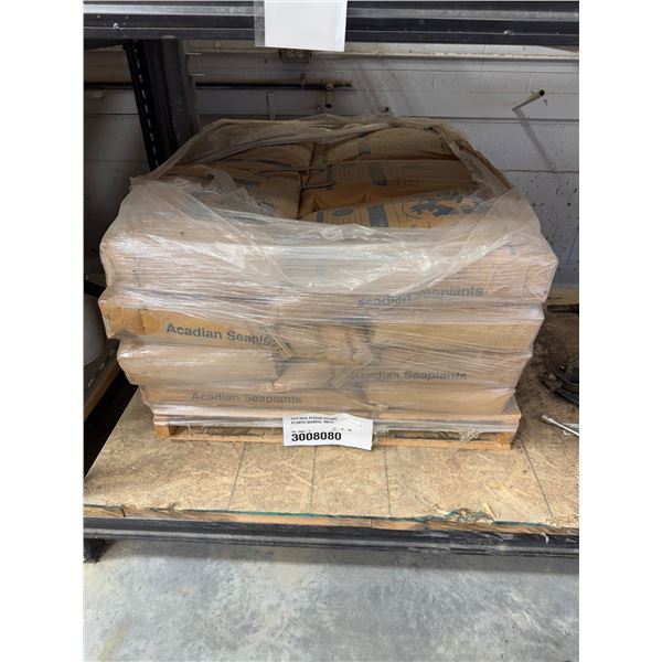 Pallet of kelp meal Acadian organic Atlantic seaweed