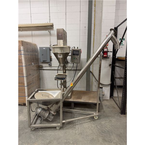 Powder packing machine with metal stand