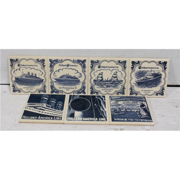 SEVEN COLLECTIBLE TILES HOLLAND AMERICA LINE