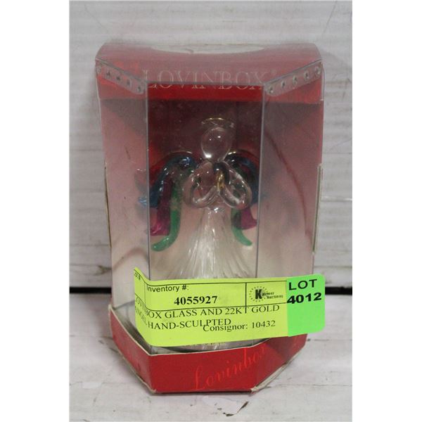 LOVINBOX GLASS AND 22KT GOLD ANGEL HAND-SCULPTED