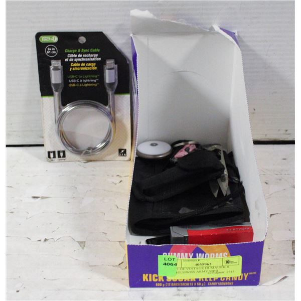 FLAT OF VINTAGE DUMAURIER LIGHT,SIWISS ARMY MINI