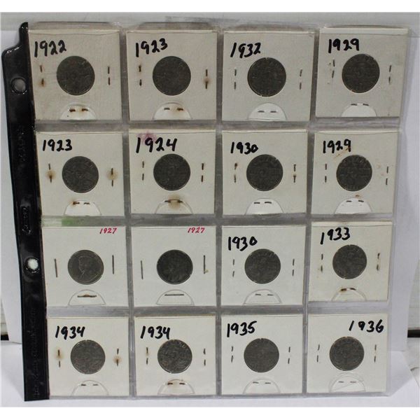 16X 1920'S-1930'S KING GEORGE NICKELS