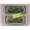 Image 2 : 2X $2 US CONSECUTIVE NOTES MINT CONDITION