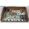 Image 1 : FLAT OF CAN&US NOTES, COINS, CARDS