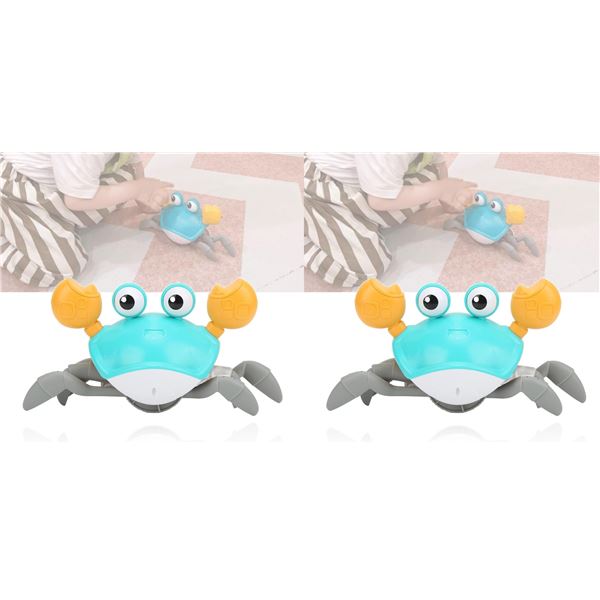 NEW 2PK INTERACTIVE CRAWLING CRAB TOYS