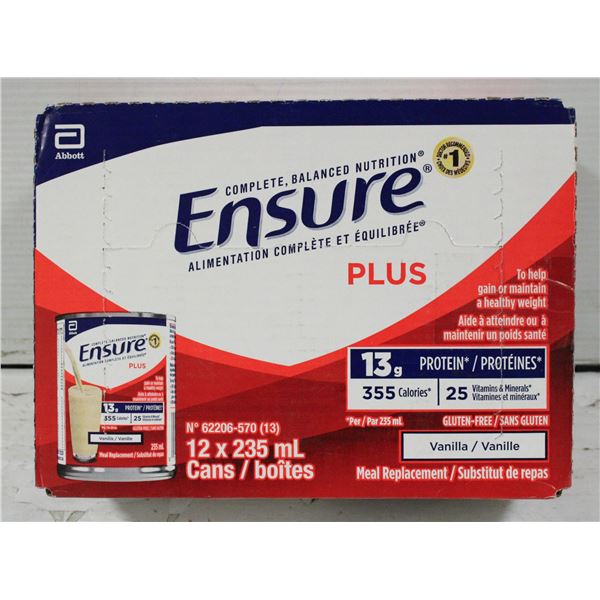 CASE OF ENSURE PLUS VANILLA EXP. AUGUST 1/2025