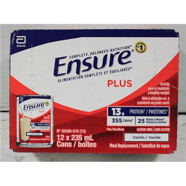 CASE OF ENSURE PLUS VANILLA EXP. AUGUST 1/2025