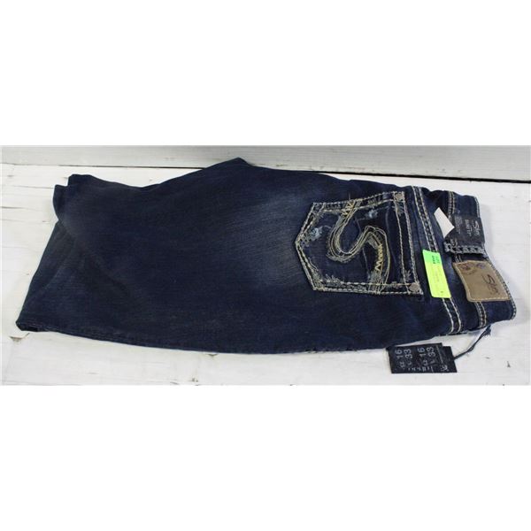 WOMEN'S SILVER BLUE JEANS, SIZE 16X33