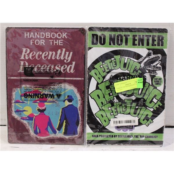 4 METAL TIN SIGNS(BOB,BJ,2 GUIDE BOOKS)