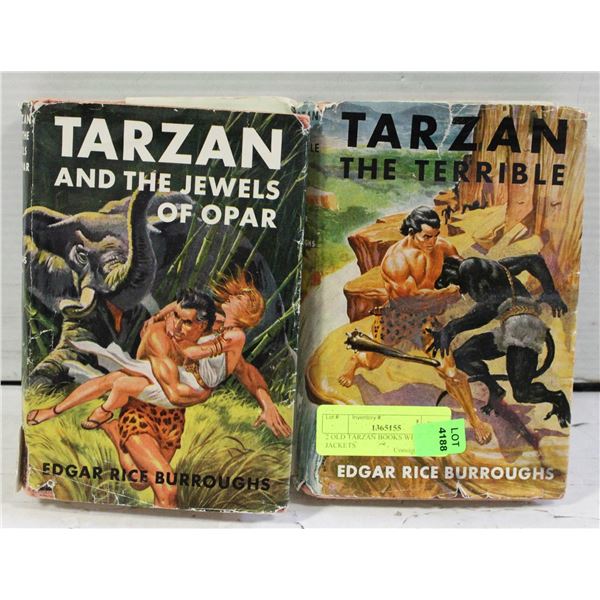 2 OLD TARZAN BOOKS WITH JACKETS