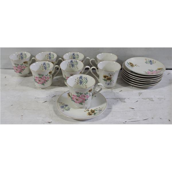 16PC. ONLAC FLORAL TEA CUP & SAUCER SET