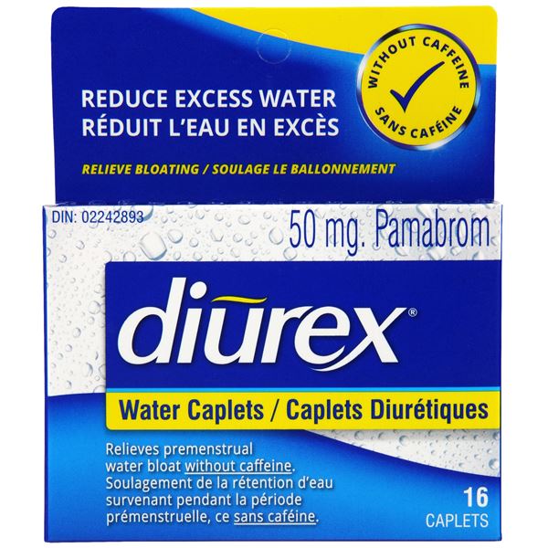 NEW 16 CAPLETS DIUREX WATER CAPLETS 50MG