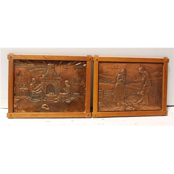 2 VINTAGE A. NADEAU COPPER ARTWORKS