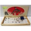 Image 1 : ASSORTED COINS IN CUSTOM WOOD BOX