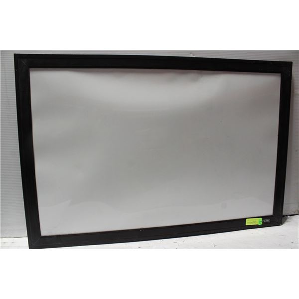 DARK WOOD FRAMED WALL-HANG WHITE BOARD