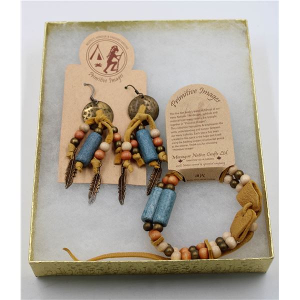 MONAGUE NATIVE CRAFTS BRACELET & EARRINGS
