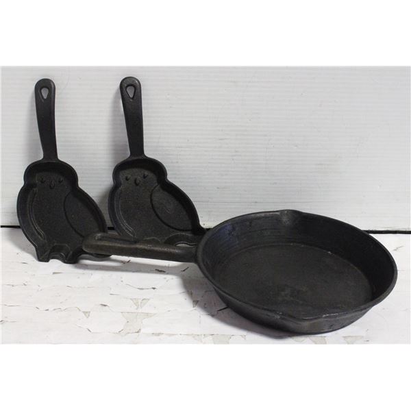CAST IRON OWL PANS & CAST IRON SKILLET-ESTATE