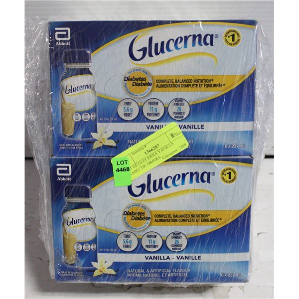 LOT OF GLUCERNA VANILLA DIABECTIC DRINKS