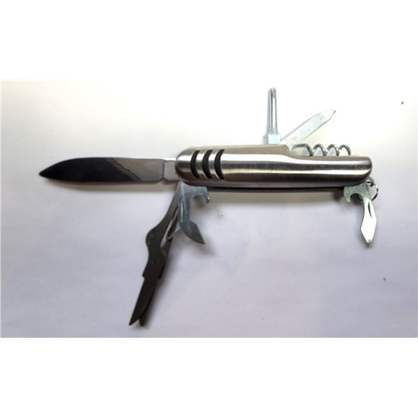 17) NEW STAINLESS STEEL MULTI UTENSIL KNIFE,