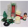 LOT OF CHRISTMAS CANDLES & HOLDERS