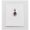 Image 1 : #230-NATURAL PURPLE AMETHYST & CZ PENDANT