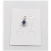 Image 1 : #257-HEATED BLUE SAPPHIRE & CZ  PENDANT