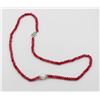 Image 1 : #128-NATURAL RED JADE ,PEARL NECKLACE 18"/4-8MM