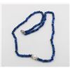 Image 1 : #132-NATURAL BLUE JADE , PEARL NECKLACE 18"/4-8MM