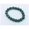 Image 1 : #43-GREEN MALACHITE BEAD BRACELET 7.5"